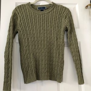 Woodland-Green Cable Knit Sweater